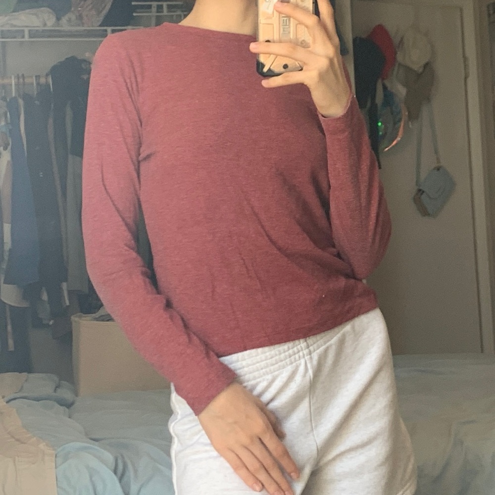 Pale Burgundy Long Sleeve Shirt